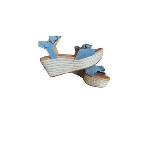 Lucky Brand blue suede wedges size 9 1/2 worn 1x